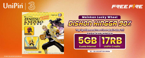 Ada Bonus Berkali-kali Lipat Setiap Top Up Diamonds Free Fire Pakai Pulsa Tri!